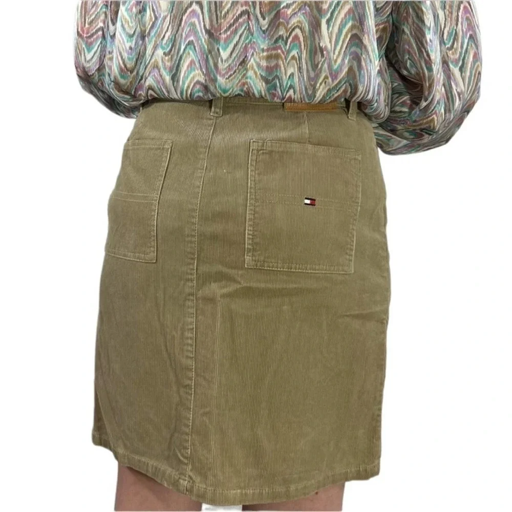 Tommy Hilfiger Corduroy Skirt Vintage Y2K Tan Size 6